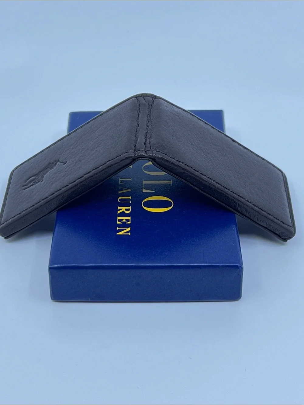 Polo Ralph Lauren Men's Pebbled Leather Money Clip | Dark Brown